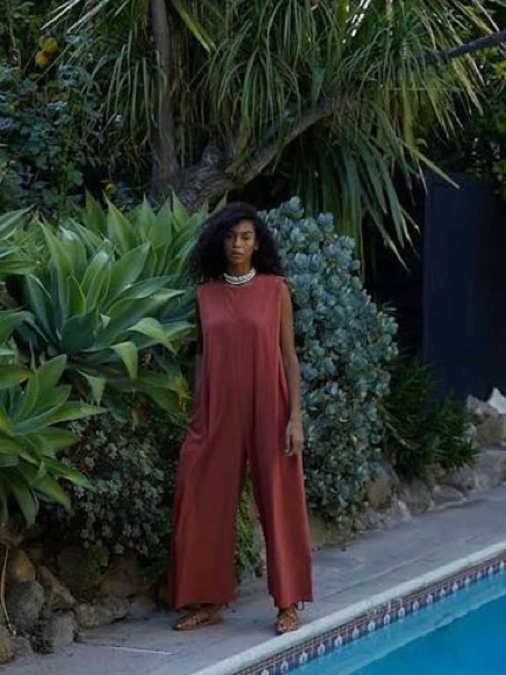 Free People Relaxed Oversized Jumpsuit in Dusty Mauve